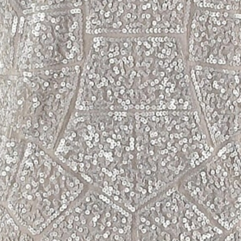 Sundance Sequin & Macrame Pullover Short Sleeve Top, XL, Taupe - Picture 4 of 4